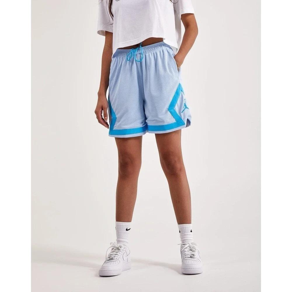 NIKE Air Jordan Dri-Fit Heritage Diamond Shorts Blue Womens 1X *NEW* DO5034-411